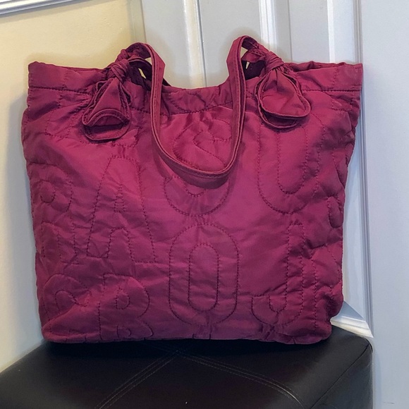 MARC JACOBS Workwear Hot Pink Quilted Tote Bag w Embroidered Logo - Picture 3 of 11